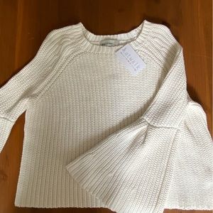 White Sullivan Bell Sleeve Sweater